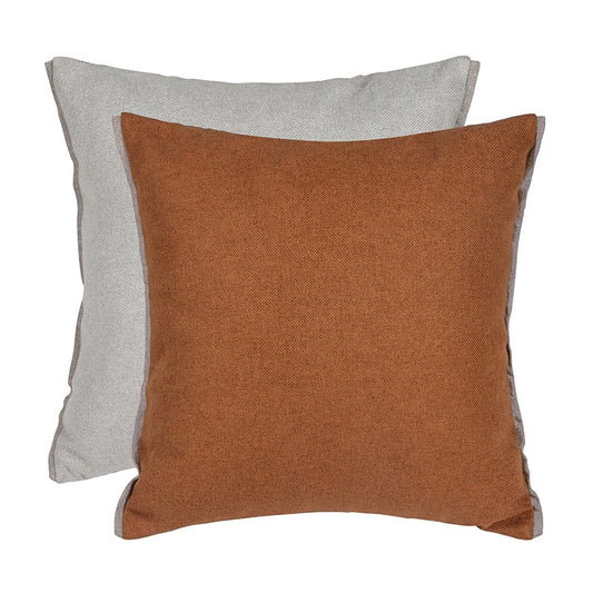 Textured Rust/Light Grey Pillow with Insert & Cover
