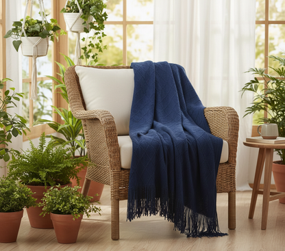 Decorative Throw Dark Blue