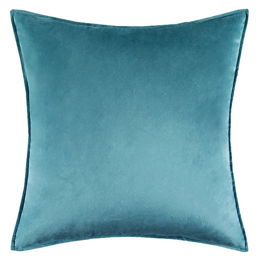 Soft Velvet Water Green Pillow with Insert & Cover