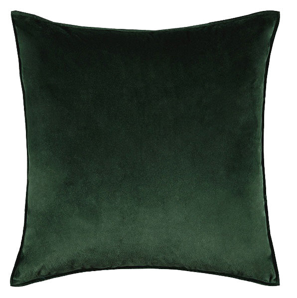 Soft Velvet Forest Green Pillow with Insert & Cover
