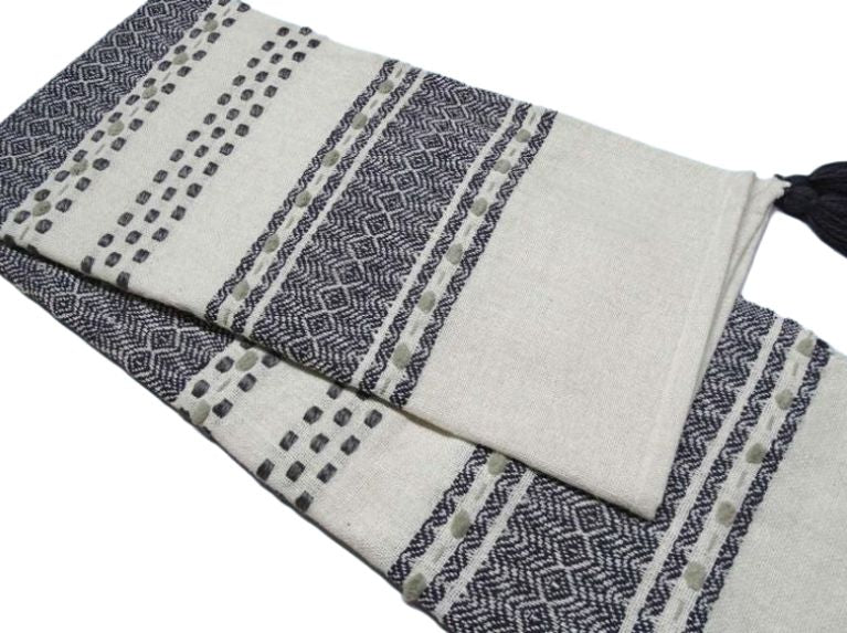 Decorative Throw Ivory and Grey