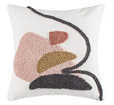 Tufted Abstract White Pillow with Insert & Cover
