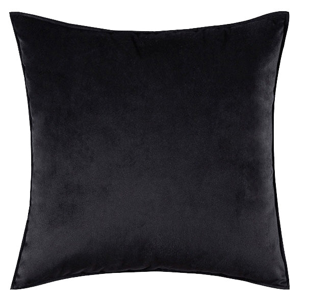 Soft Velvet Jet Black Pillow with Insert & Cover