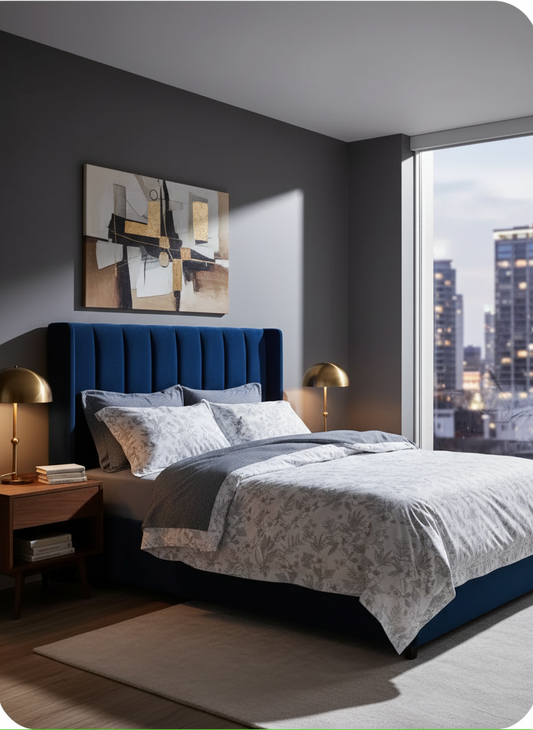 100% Cotton White and Grey Duvet Cover Set