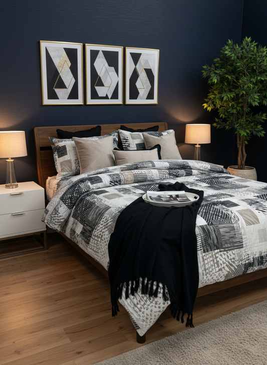 100% Jacquard Micro Taupe Duvet Cover Set