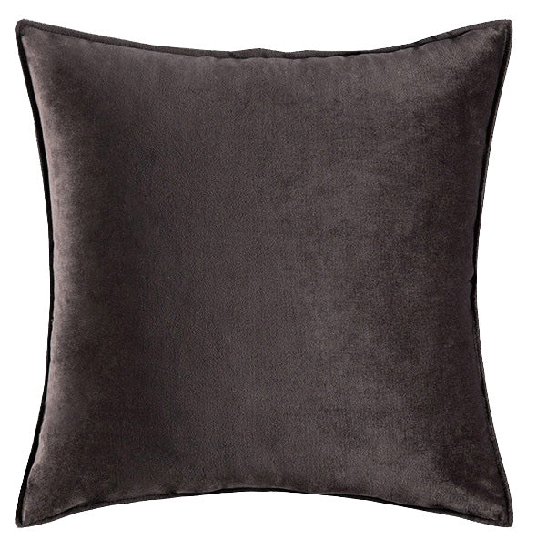 Soft Velvet Charcoal Grey Pillow with Insert & Cover