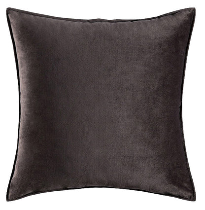 Soft Velvet Charcoal Grey Pillow with Insert & Cover