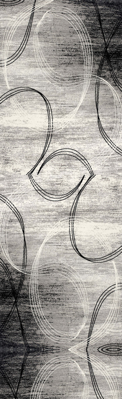 Alfombra interior moderna con remolinos abstractos