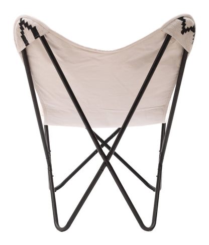 Accent Chair Beige & Black - Modern & Ergonomic Seating for Home & Office