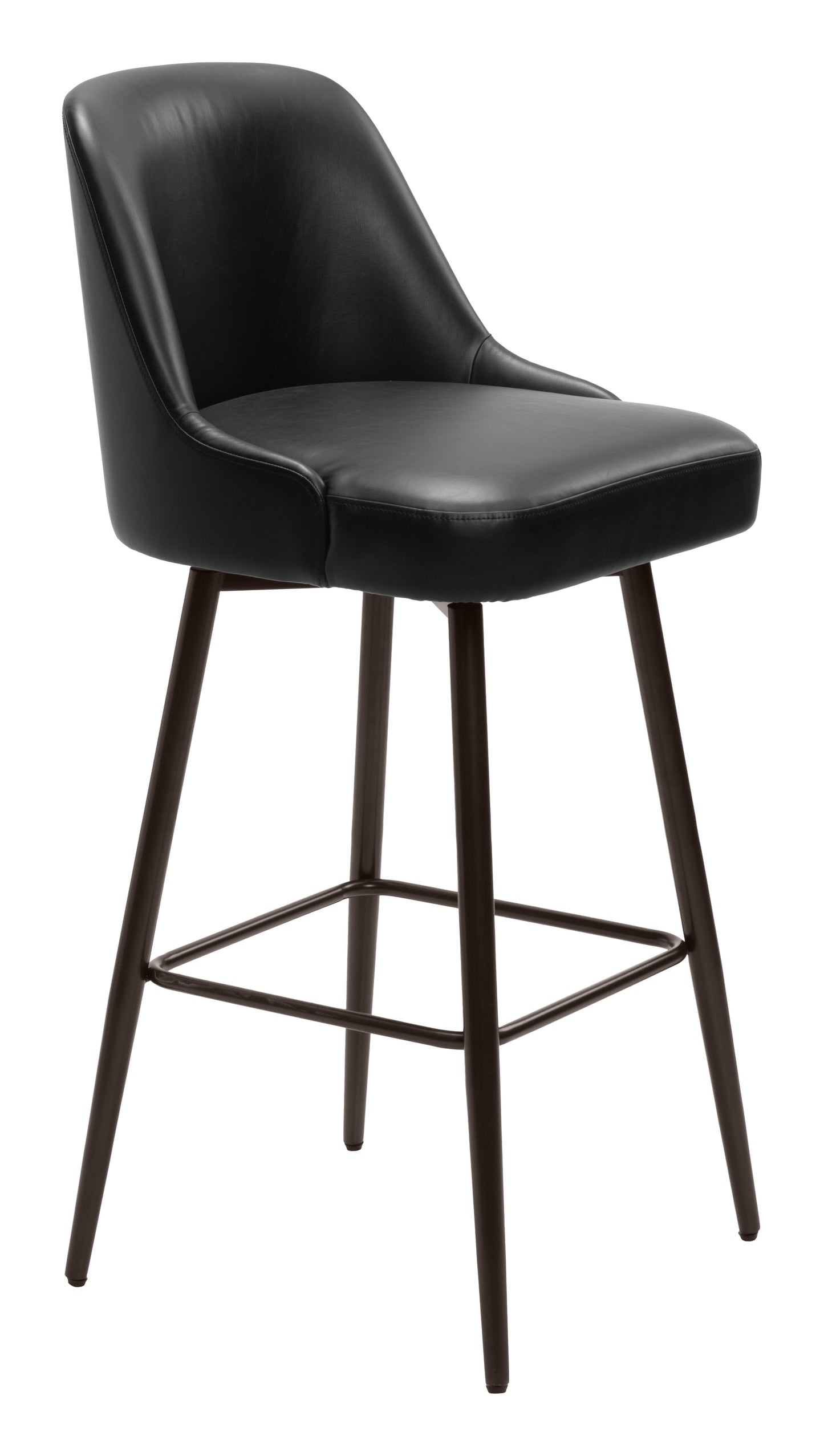 Tabouret de bar pivotant Keppel noir et bronze