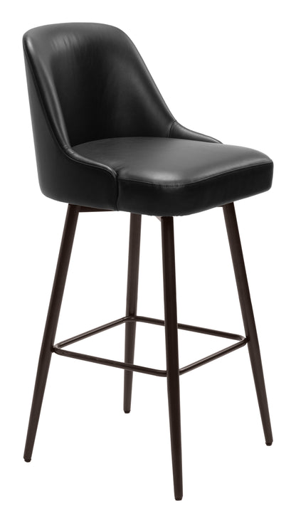 Tabouret de bar pivotant Keppel noir et bronze