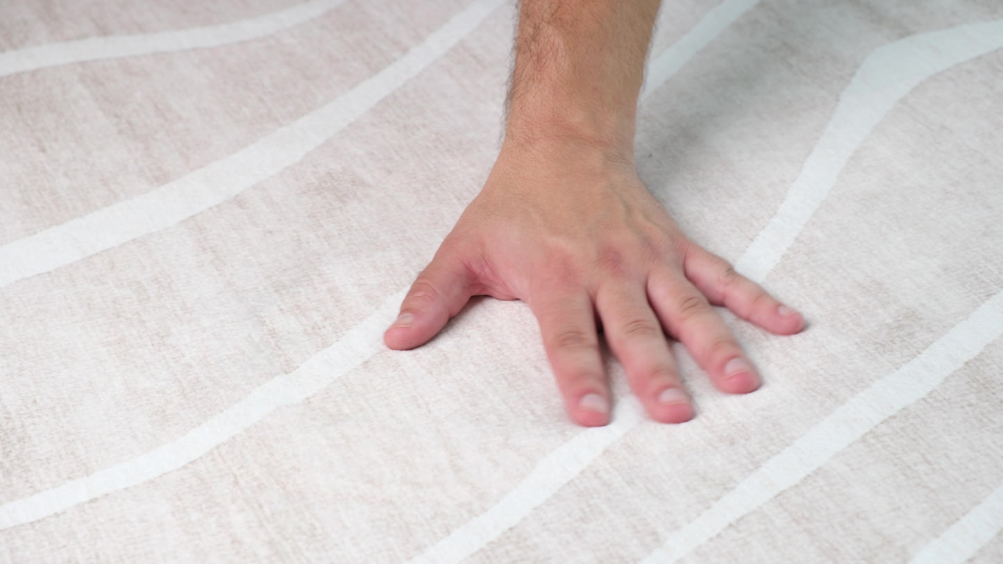 Tapis beige abstrait moderne Eclipse
