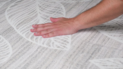 Tapis crème moderne floral Blossom