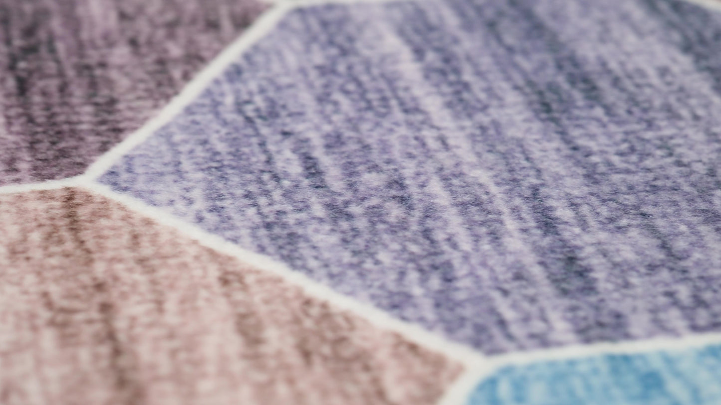 Tapis violet géométrique à carreaux Eclipse