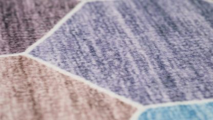 Tapis violet géométrique à carreaux Eclipse
