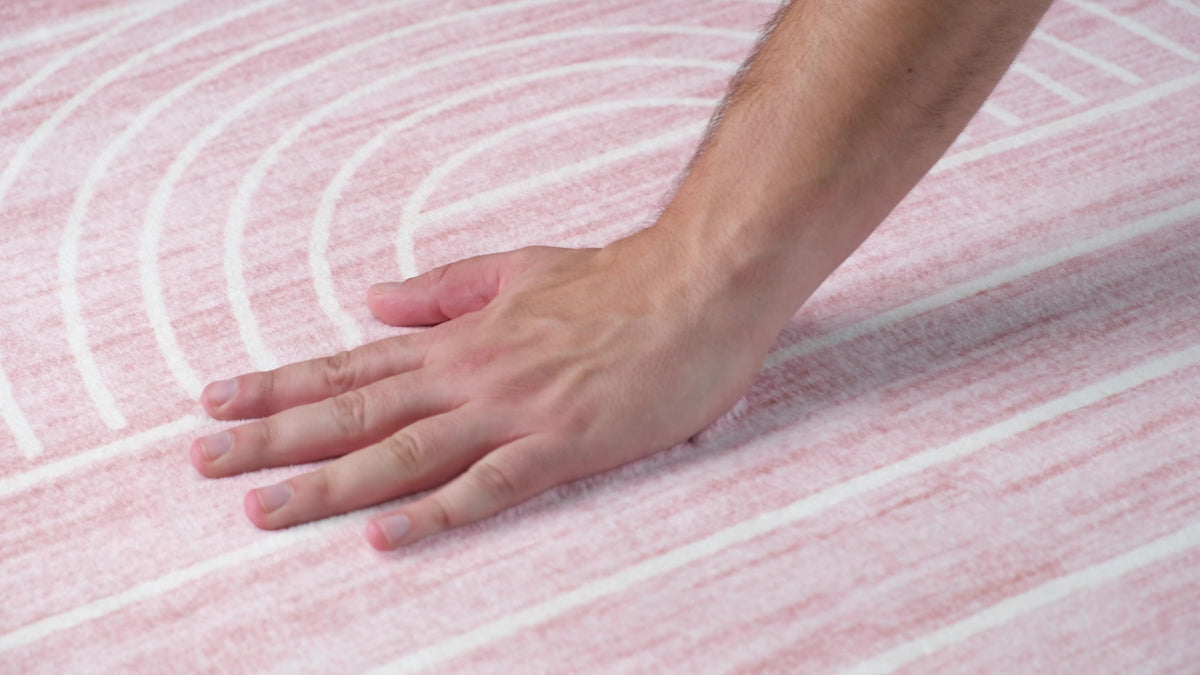 Luma Geometric Modern Pink and Cream Indoor Rug-10