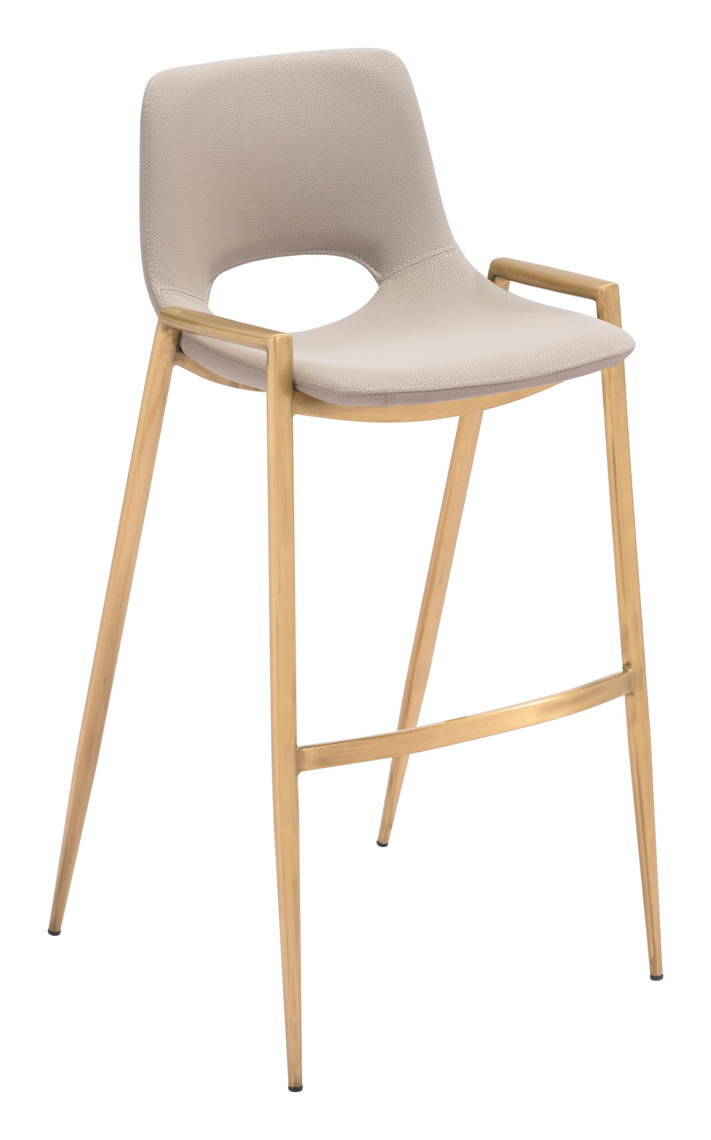 Tabouret de bar Desi (lot de 2) beige et doré