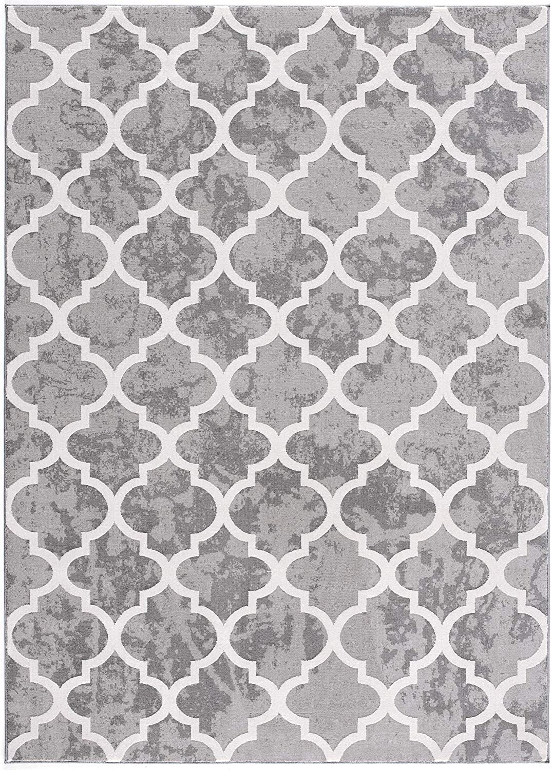 Tapis gris transitionnel marocain Silvia