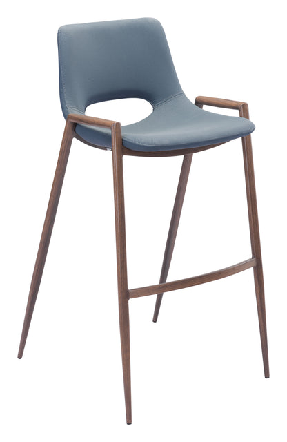 Barstool (Set of 2) Azure Gray & Walnut - Premium Quality & Stylish Design for Your Home