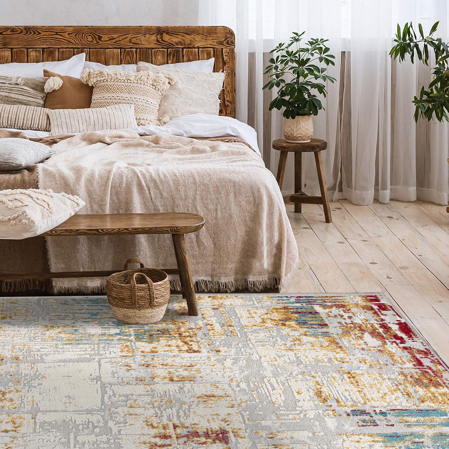 Tapis beige contemporain abstrait Vogue