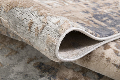 Elara Abstract Contemporary Grey and Beige Indoor Rug