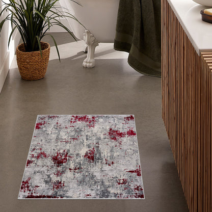 Vogue Abstract Contemporary Red Rug