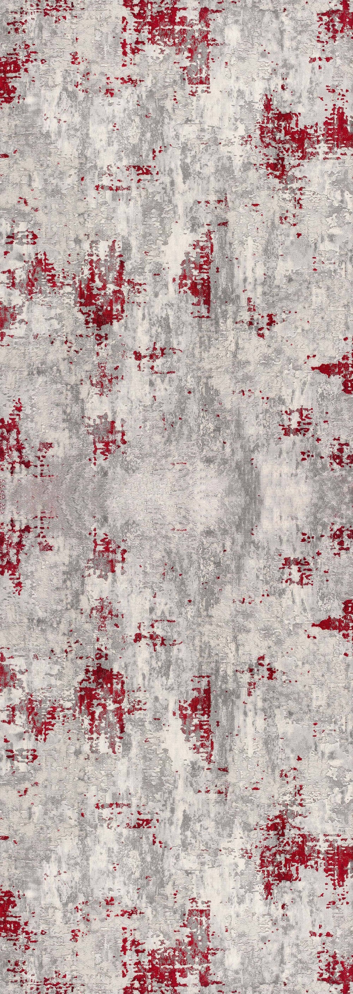 Elara Abstract Contemporary Red and Grey Indoor Rug