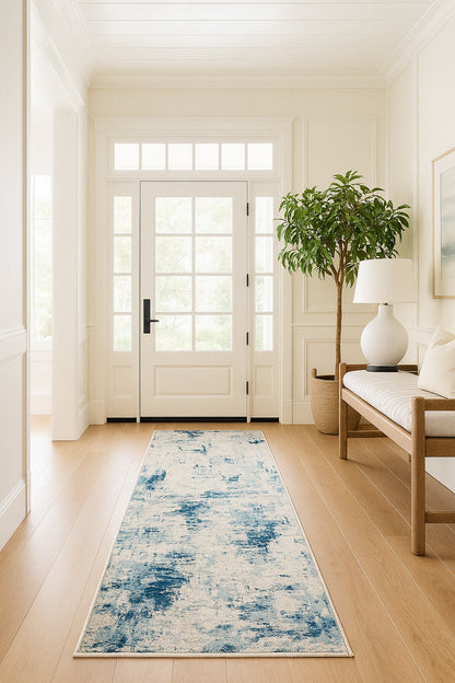Vogue Abstract Contemporary Blue Rug