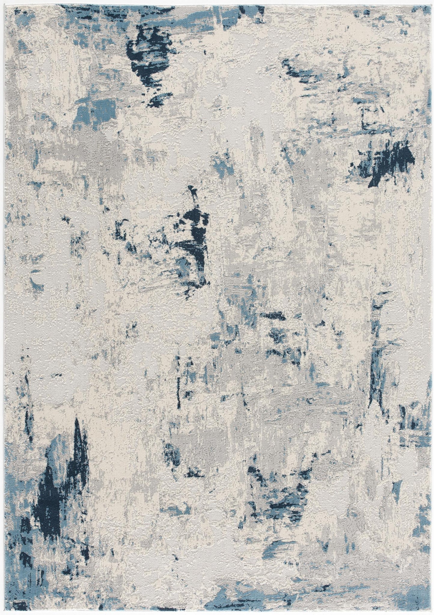 Tapis bleu contemporain abstrait Vogue