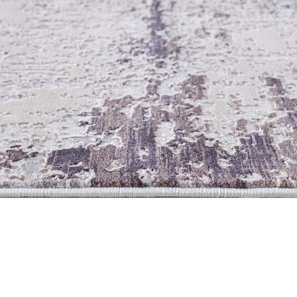 Terrana Abstract Contemporary Violet and Beige Indoor Rug