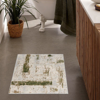 Vogue Abstract Contemporary Green Rug