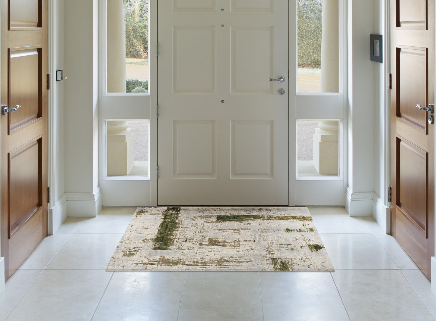 Vogue Abstract Contemporary Green Rug