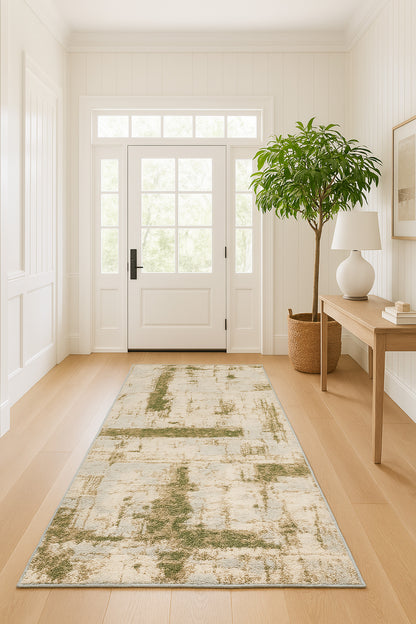 Vogue Abstract Contemporary Green Rug