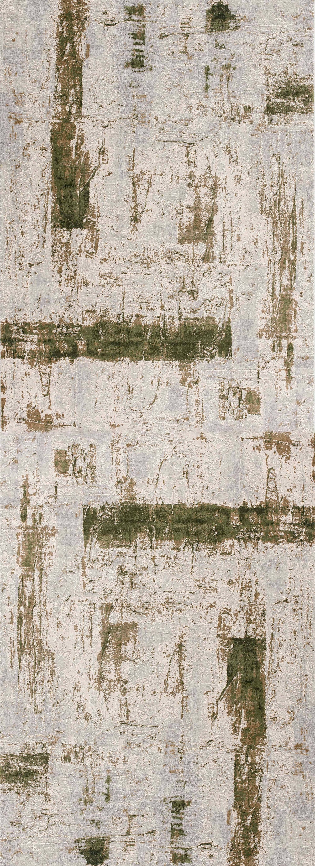 Silvan Abstract Contemporary Green and Beige Indoor Rug