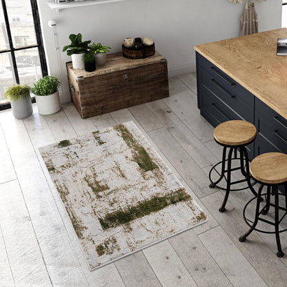Vogue Abstract Contemporary Green Rug