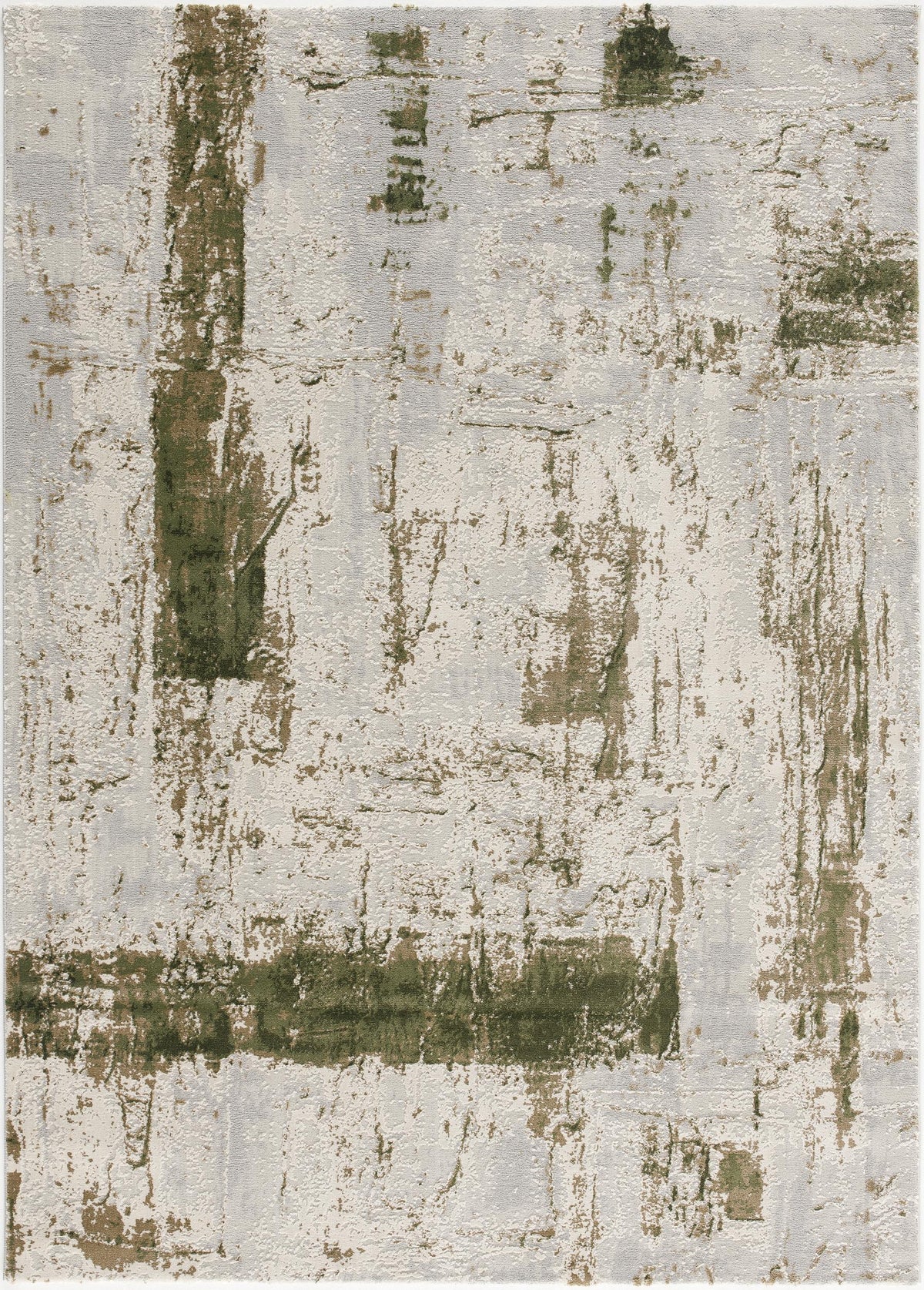 Silvan Abstract Contemporary Green and Beige Indoor Rug
