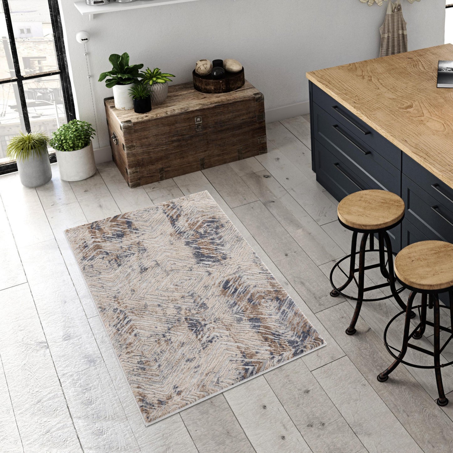Vogue Coastal Contemporary Navy Rug