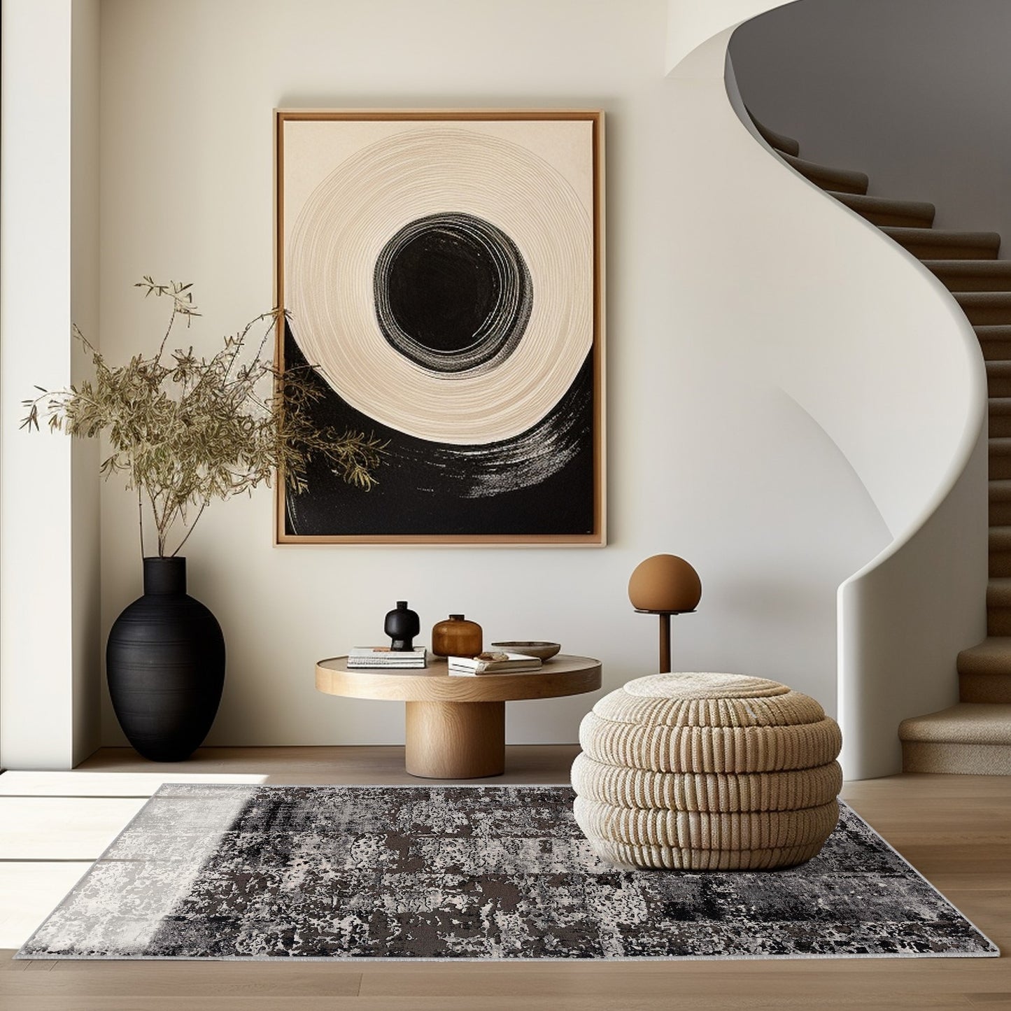 Tapis gris contemporain scandinave Vogue
