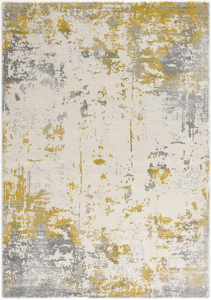 Solenne Abstract Contemporary Gold Indoor Rug