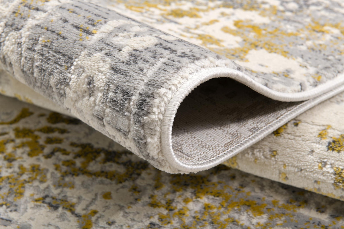 Solenne Abstract Contemporary Gold Indoor Rug