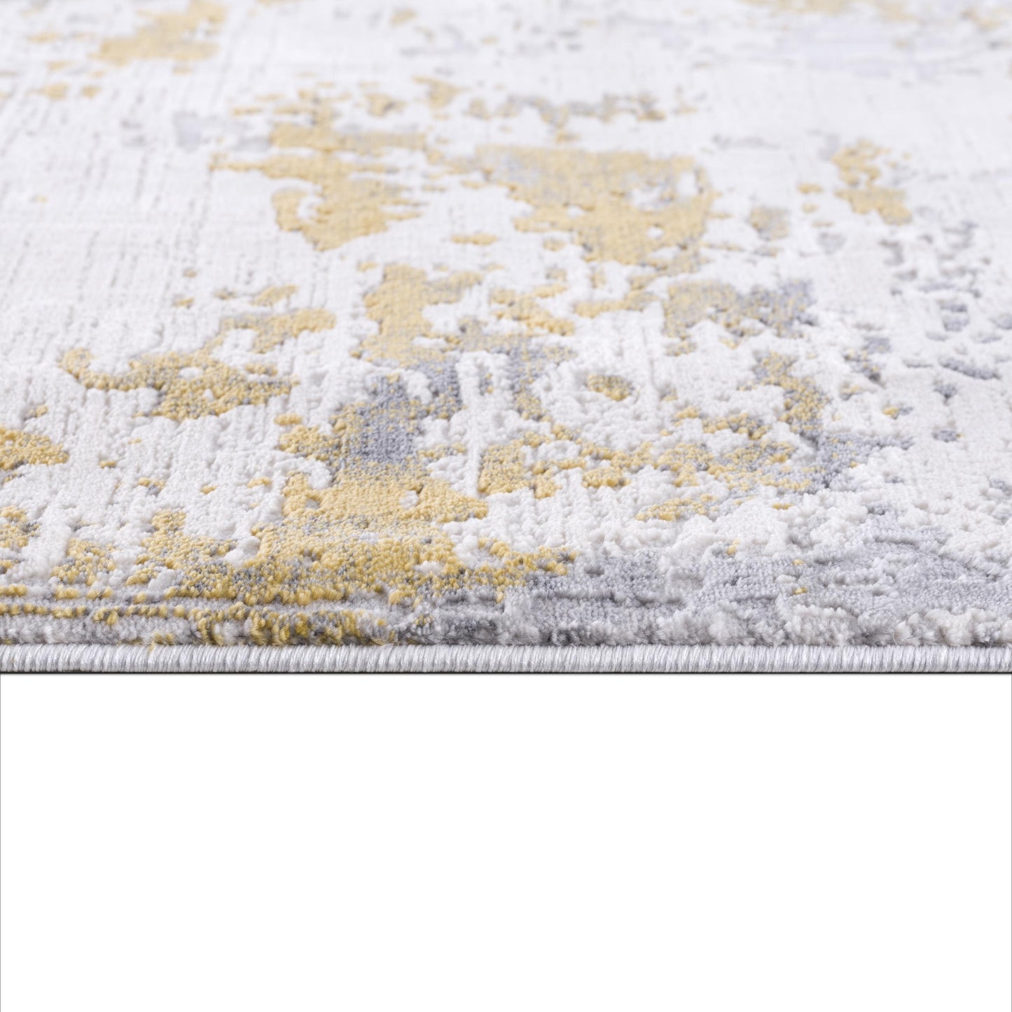 Solenne Abstract Contemporary Gold Indoor Rug