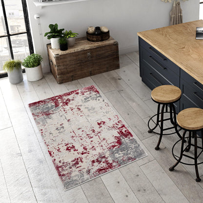 Vogue Abstract Contemporary Red Rug