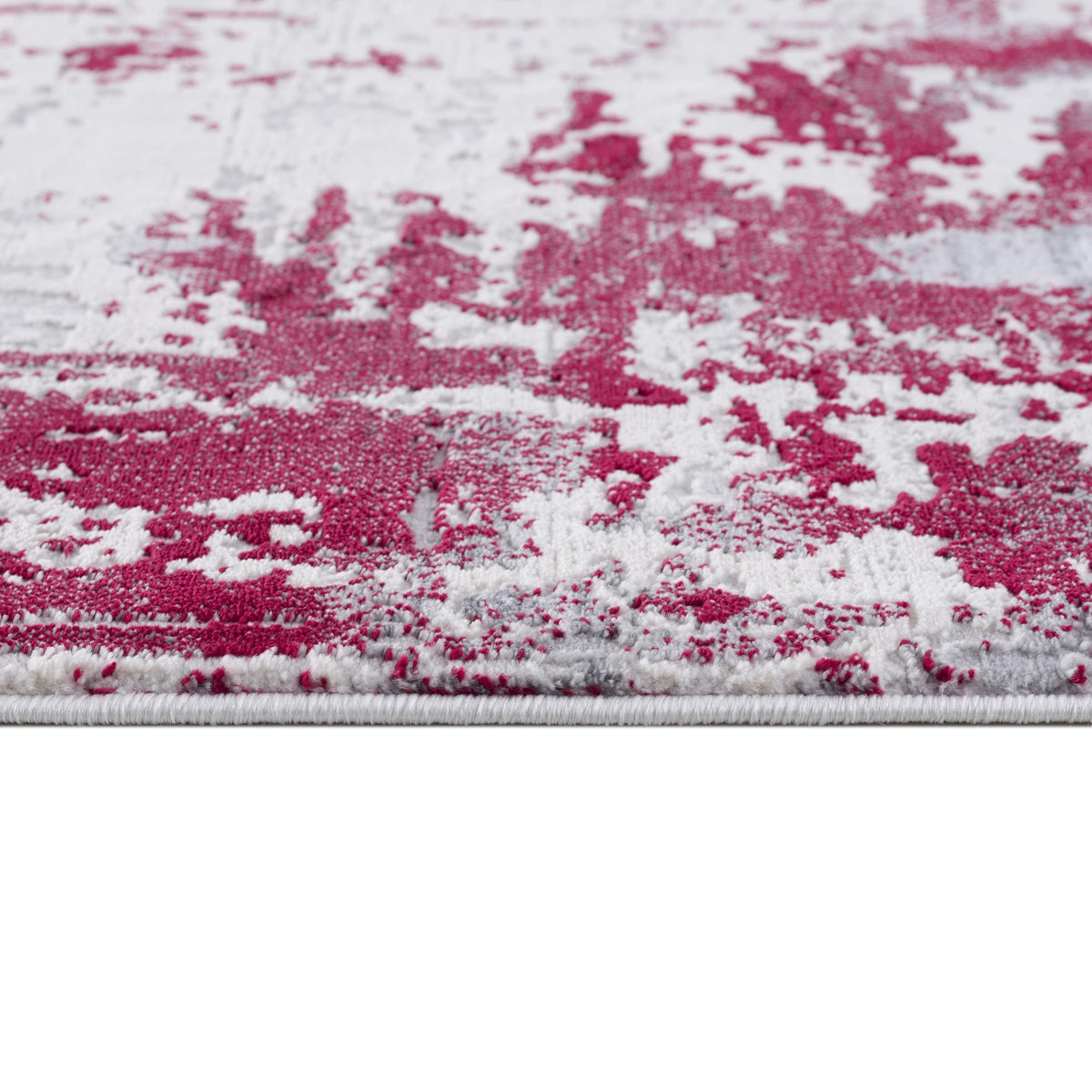 Solenne Abstract Contemporary Red and Grey Indoor Rug