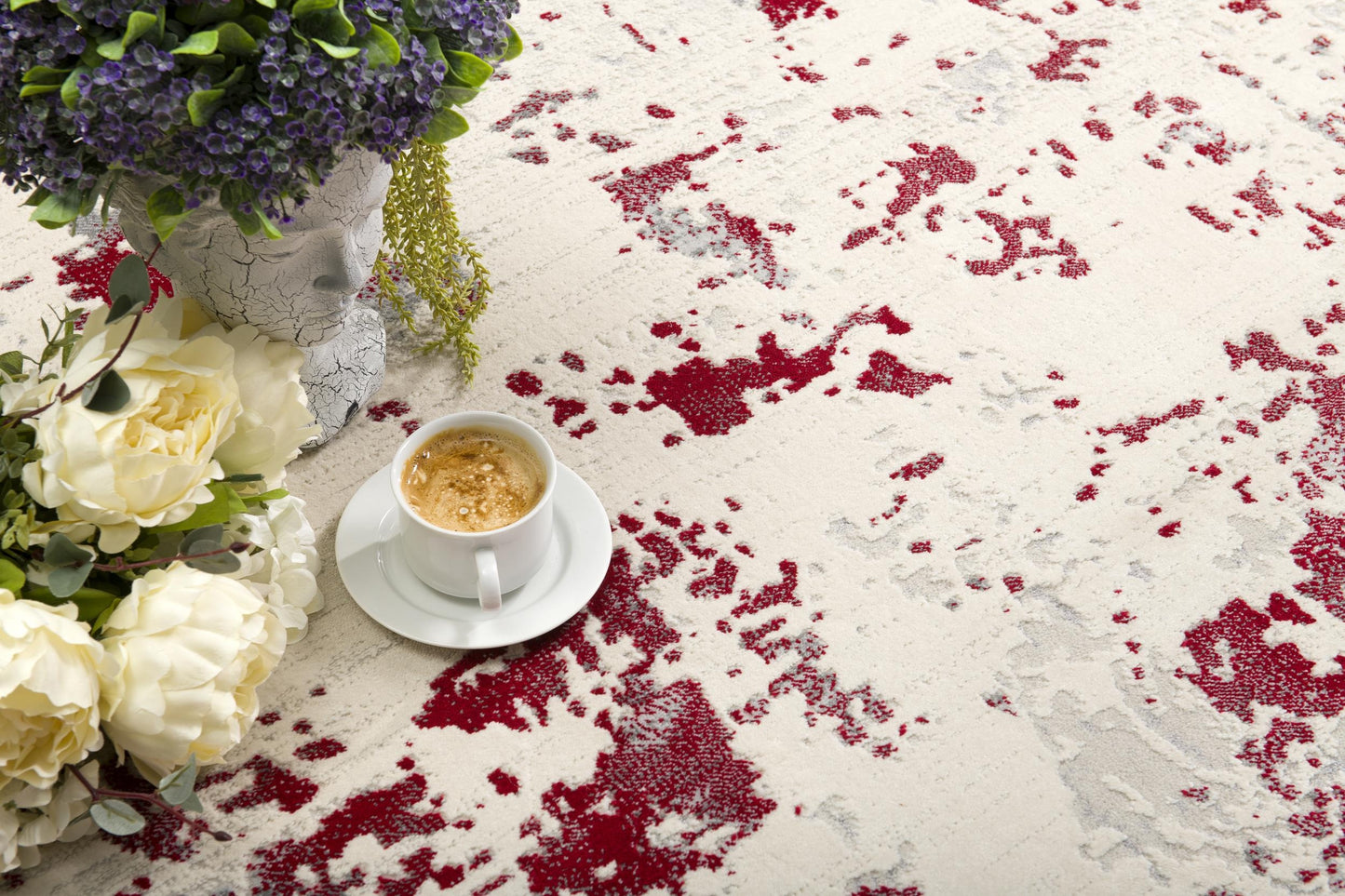 Vogue Abstract Contemporary Red Rug