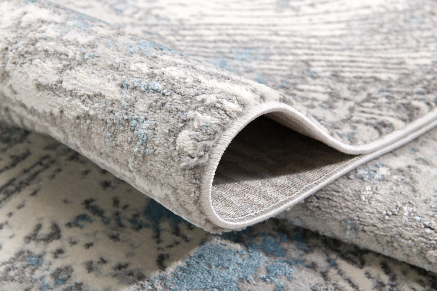 Alfombra azul contemporánea costera de Vogue