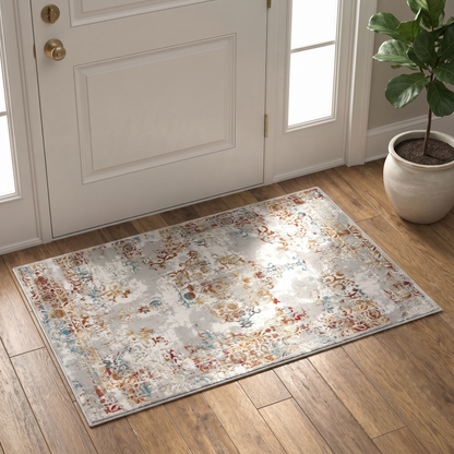 Tapis gris contemporain transitionnel Vogue