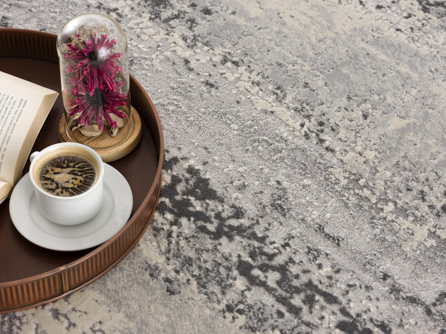 Tapis gris contemporain abstrait Vogue