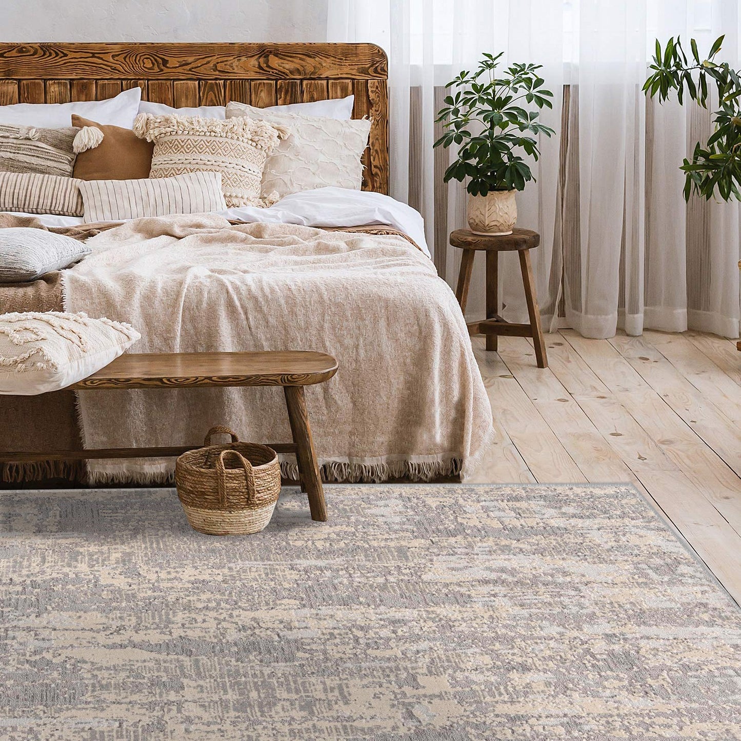 Tapis gris contemporain scandinave Vogue