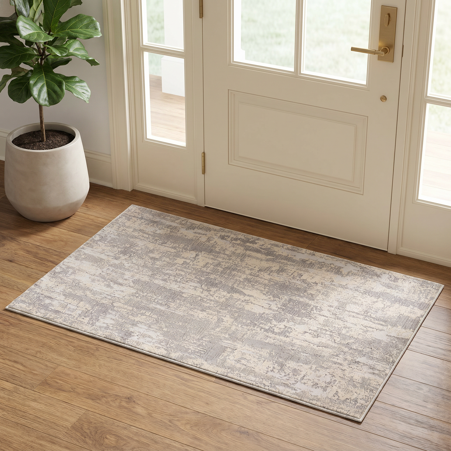 Tapis gris contemporain scandinave Vogue
