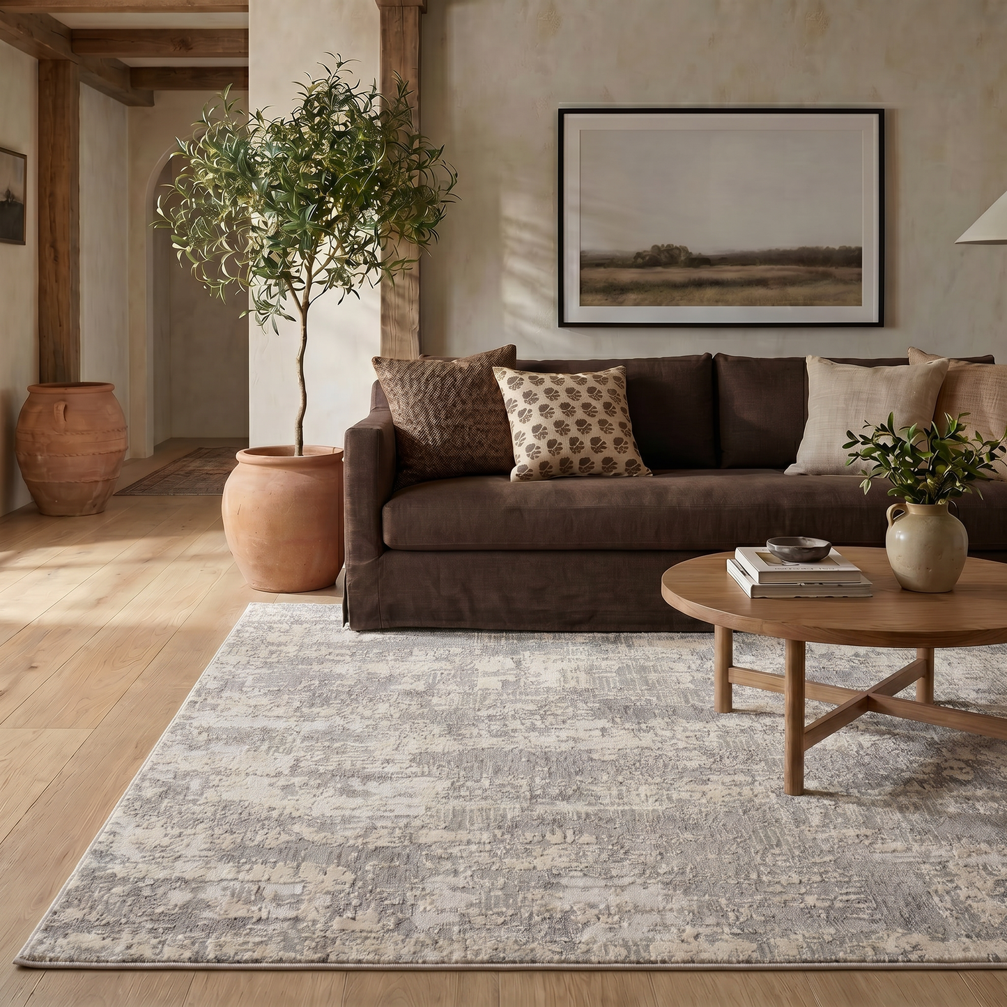 Tapis gris contemporain scandinave Vogue